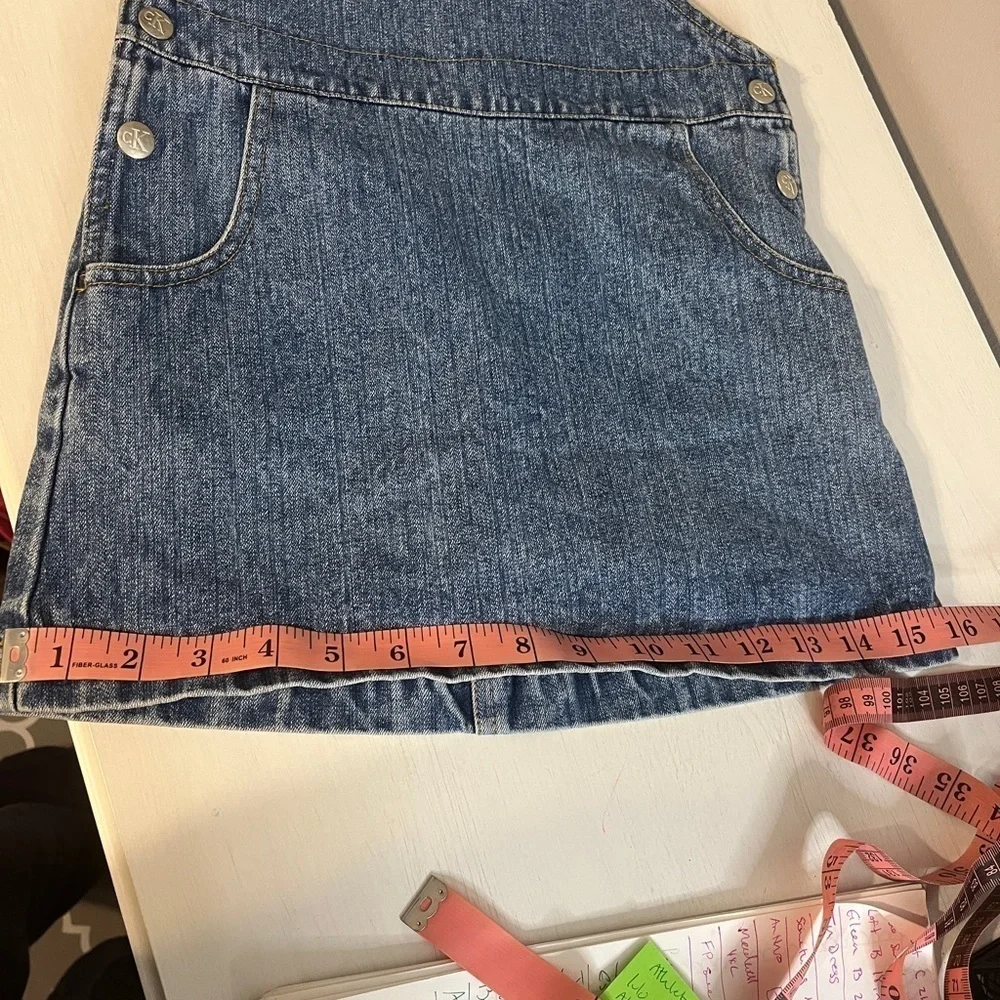 Calvin Klein Vintage Girls Denim Jumper Overall Dress - Picture 4 of 11